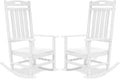 Outdoor Rocking Chair Set of 2, All-Weather Resistant Poly Lumber Rocker Chair by Adiromoti