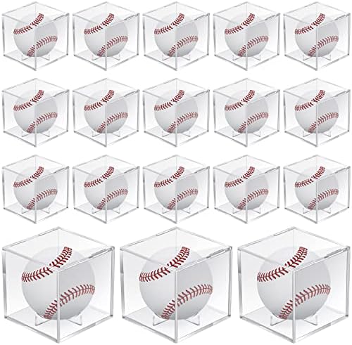 18 Pcs Baseball Display Case, 3.15 Inches by Chivao