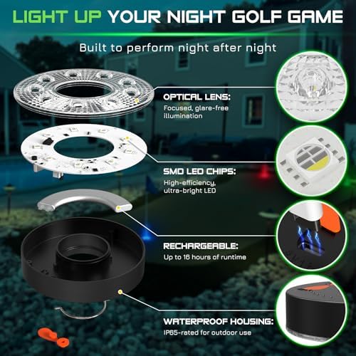 KINGTOP Rechargeable LED Golf Hole Lights - Image 6