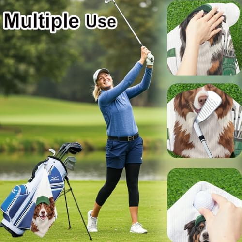 2 Pcs Australian Shepherd Golf Towel 16x24 Inch, Golf Gifts - Image 4