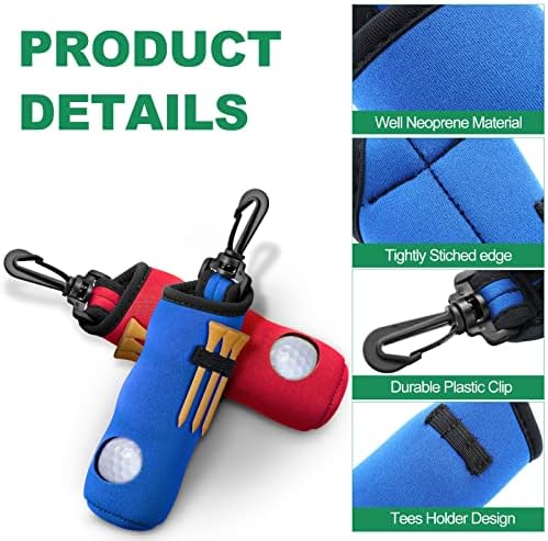 Chivao 4 Pcs Golf Ball Holder, Golf Tee Pouch - Image 3