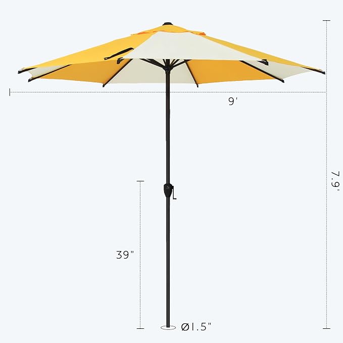Abba Patio 9FT Lyon Outdoor Patio Umbrella Outdoor Table Umbrella - Image 3