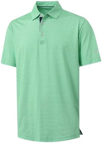 M MAELREG Mens Golf Shirt Short Sleeve Dry Fit Print Moisture Wicking by MAELREG