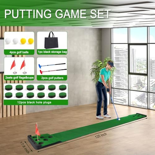Golf Putting Game Set, Indoor Putting Green Mat - Image 5