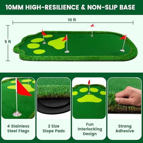Golf Putting Green Indoor Outdoor Large Practice Putting Mat 5x10ft/5x12ft - Image 3