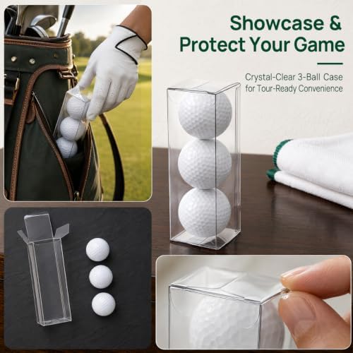 Baluue Golf Ball Container Sleeve 3 pack Clear Pe Storage Box Transparent - Image 6