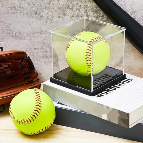 Leinuosen 8 Packs Softball Display Case Plastic Softball Holder Stand Baseball - Image 5