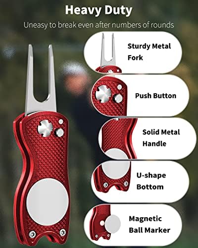 GreenHaven 2-6 Pack Golf Divot Repair Tool Magnetic Ball Marker Foldable - Image 3