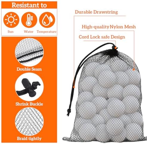 4 Pack 2 Sizes Golf Ball Bags Mesh Drawstring Bag Nylon Golf Ball Storage Bag - Image 2
