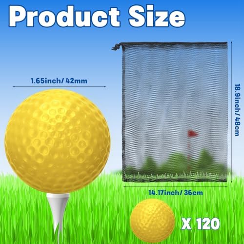 Coopay 60/120/240 Pack Practice Golf Balls, 42mm Plastic Golf Training Balls - Image 2