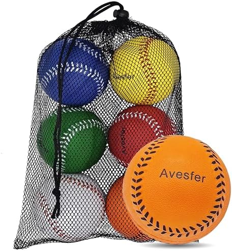 Practice Foam Softballs 11 inch Soft Oversize Foam Baseballs Hitting 6 Pack by Avesfer