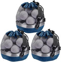 3PCS Mesh Golf Ball Bags with Reflective Strip, Nylon Bag by Unknown
