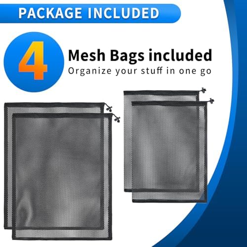 4 Pcs Mesh Drawstring Bag with Cord Lock Closure - Image 6