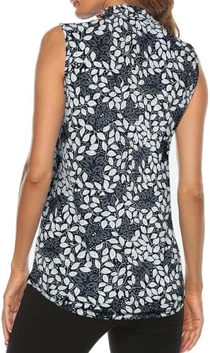 Tanst Sky Women's Sleeveless Golf Polo Shirts Quarter Zip Workout Tank Top - Image 2
