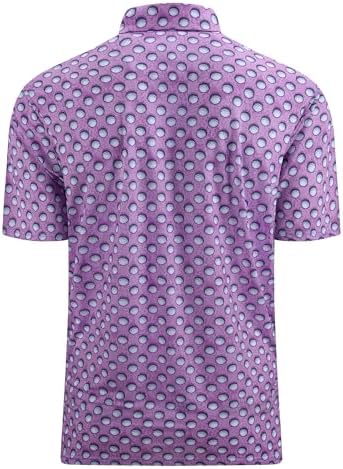 Alex Vando Mens Golf Shirt Moisture Wicking Print Performance Polo Shirt - Image 2