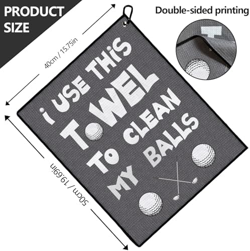 Funny Printed Golf Towel with Clip, Golf Gift - Image 2