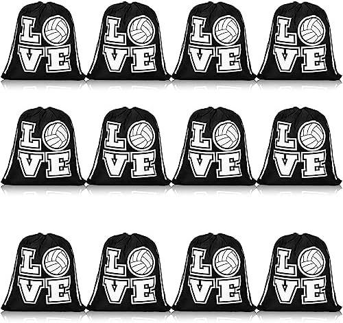 Shappy 12 Pieces Volleyball Drawstring Bags Bulk Small Sport Goodie Bags Snack by Shappy