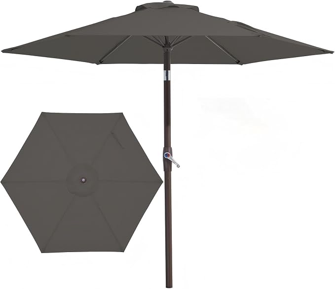 JEAREY 7.5 ft Outdoor Patio Umbrella, Table Umbrella, Tilt & Crank lift by JEAREYOutdoorsCollection