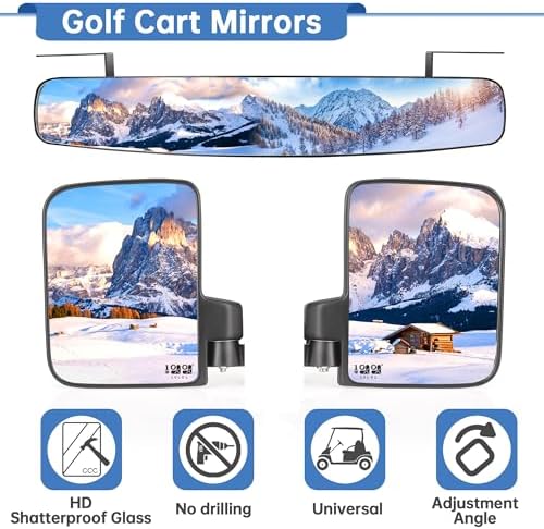 10L0L Golf Cart Mirrors No Drilling - Image 2