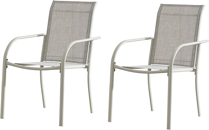 Outdoor Dining Chairs Set of 2, Stackable Patio Chairs - Image 7