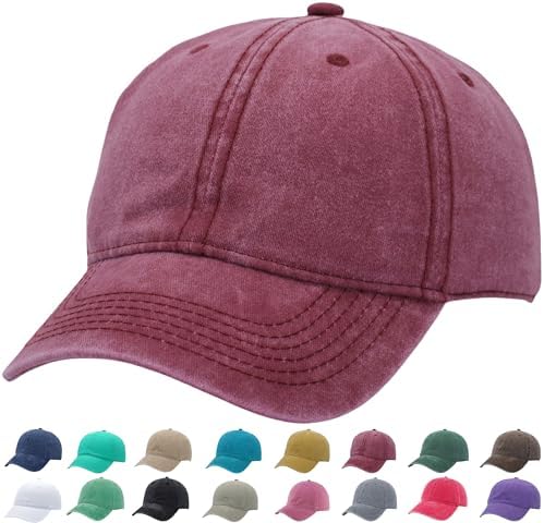 Vintage Washed Baseball Cap | Fits XL/XXL Heads | One Size | Adjustable Golf by Unknown