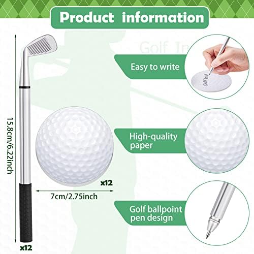 Estune 12 Set Golf Party Favors Include Club Pens Ball Sticky Notes - Image 2