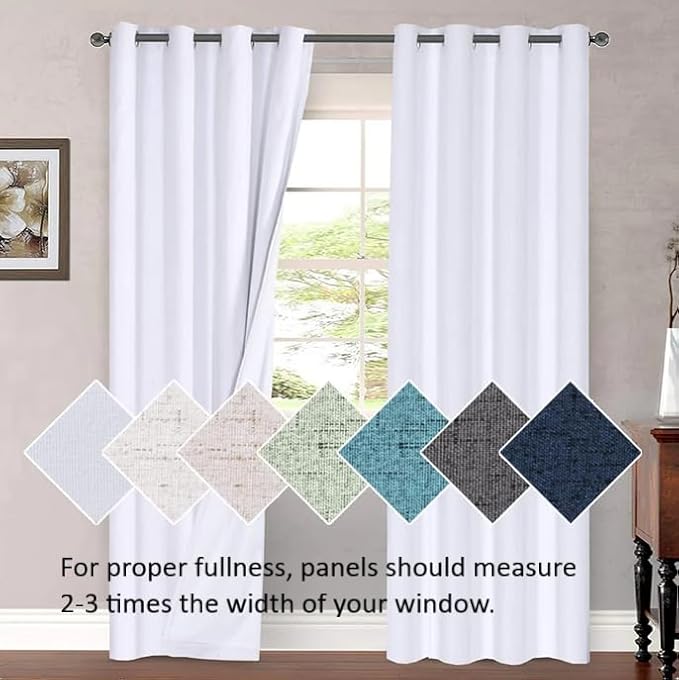 H.VERSAILTEX 108 inch Curtains, Linen Blackout Curtains 100% Absolutely Blackout - Image 10