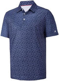 Mens Golf Shirt Short Sleeve Dry Fit Print Moisture Wicking Performance by FTFENTENG