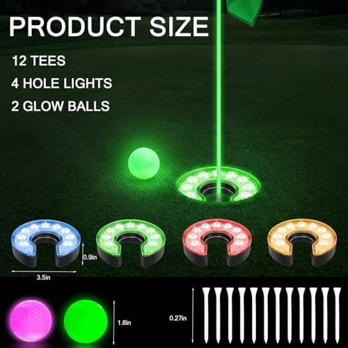 18Pcs LED Golf Hole Lights for Night Putting Green - Image 2
