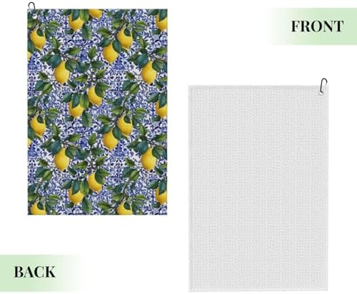 Lemon Tile Golf Towel Microfiber - Image 3