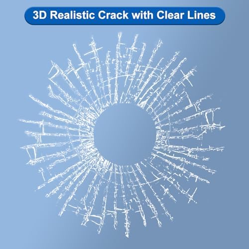 Broken Glass 3D Sticker Car Window Ball Hits Self Adhesive Funny Car Stickers - Image 3