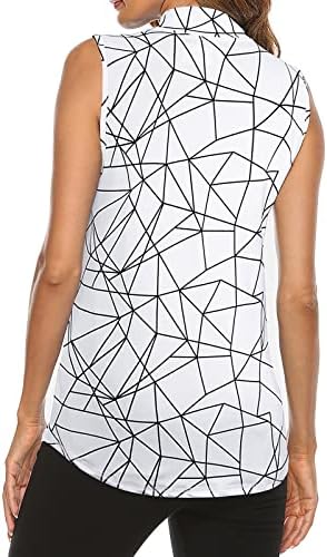 Tanst Sky Women's Sleeveless Golf Polo Shirts Quarter Zip Workout Tank Top - Image 2