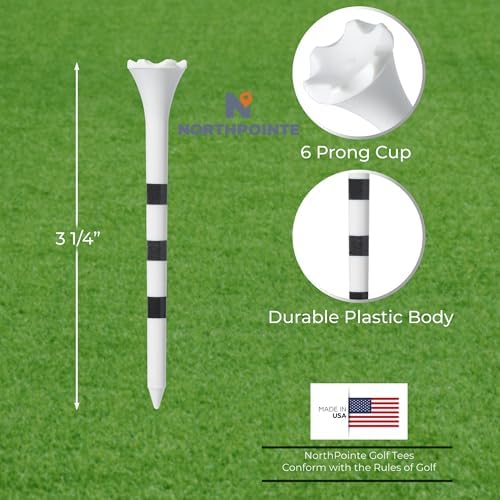 NorthPointe 3 ¼” Plastic Golf Tees – White - Image 5