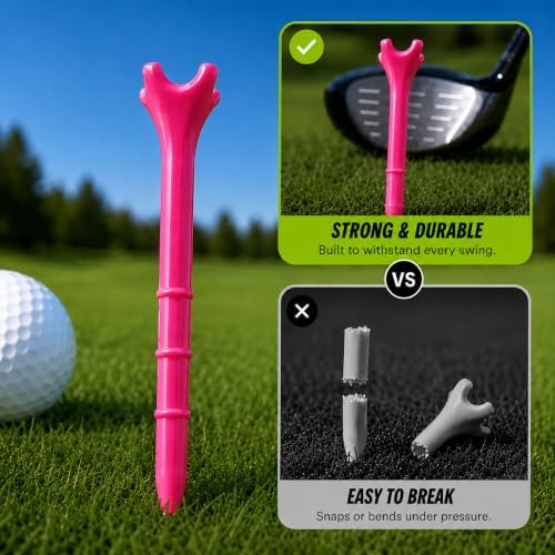 100/150 Pack Professional Plastic Golf Tees 3-1/4", Premium Durable Golf Tee - Image 5