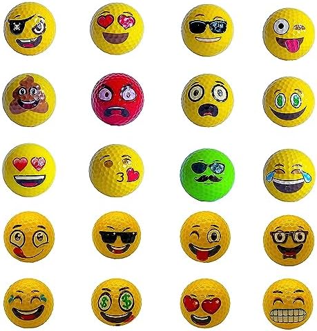 Lightahead USGolfer – Set of 12 Unique Emoticon Fun Putting Practice Golf Balls by Lightahead%C2%AE