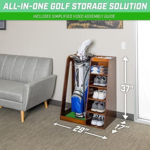 GoSports Premium Wooden Golf Bag Organizer and Storage Rack - Image 5