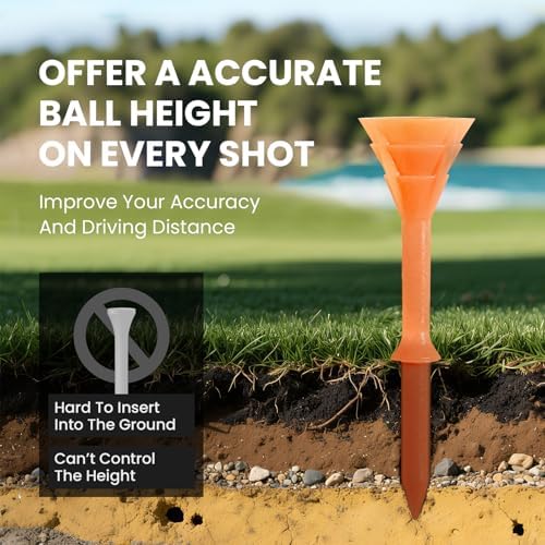 FINGER TEN Unbreakable Golf Tees Plastic 3 1/4 inch 50/100 Pack - Image 4