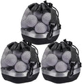3PCS Mesh Golf Ball Bags with Reflective Strip, Nylon Bag by Unknown