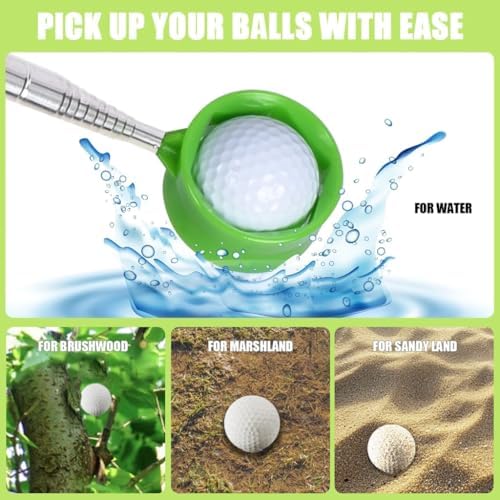 Golfs Ball Scooper Portable Golfs Ball Retrievers Stainless Steel Telescopic - Image 2