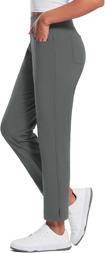 baleaf Women's Fleece Lined Pants Stretch Water Resistant Winter Thermal Travel Pants Cold Weather Gear Pockets Work Golf