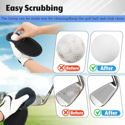 Cosmos Portable Pocket Golf Ball Washer Pouch Golf Ball Cleaner Pouch - Image 5