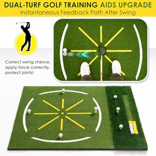 Dual Turf Golf Mat 5x4FT/6x4FT, Golf Hitting Practice Mat - Image 3