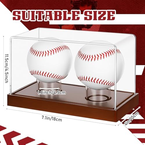 Weysat Baseball Display Case 2 in 1 Clear Cube Baseball Holder - Image 2