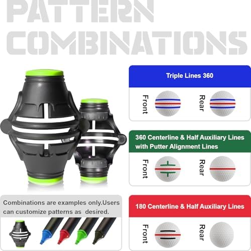 1Pack 360° Triple Line Golf Ball Marker Stencil Alignment Tool - Image 4