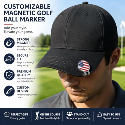 Custom Golf Ball Marker Hat Clip, Personalized Photo Logo Text - Image 5