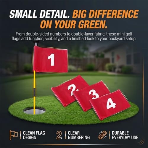 2 or 4 Pcs 8x6 Inch Numbered Golf Flag - Image 7