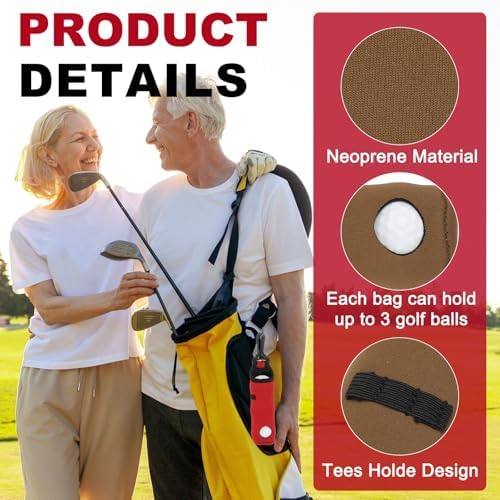 uxcell Golf Ball Carry Bag, Waist-Mounted Storage Bag Neoprene Golf Tee Holder - Image 3