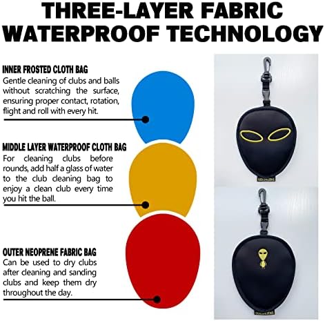 Golf Club Cleaner & Ball Cleaning Bag, Original Three-Layer Fabric Waterproof - Image 2