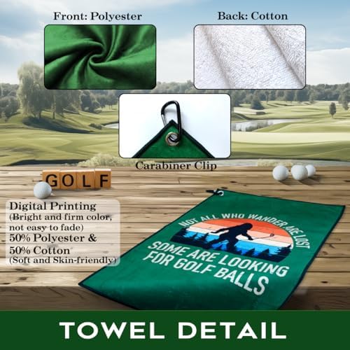 Funny Not All Who Wander are Lost Printed Golf Towel - Image 3