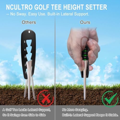 Golf Tee Height Tool, 6 Adjustable Settings, Fits Most Standard Tees - Image 5